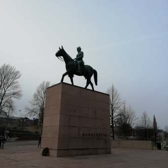 Statue of Mannerheim, our former president in front of Kiasma